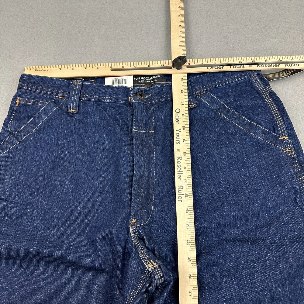 Polo Jeans Co Shorts Men 38 Blue Canton Carpenter Denim Y2K Deadstock Hip Hop - Picture 4 of 8